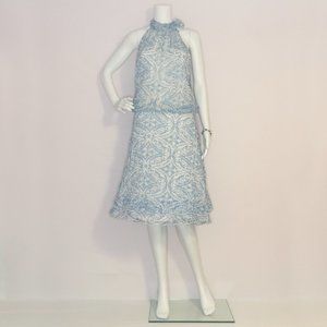 Tibi Tie Neck Floral Dress